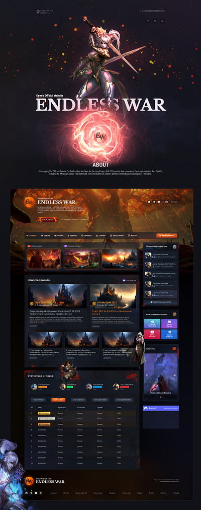 Endless War gaming website design endless game gaminmg war website