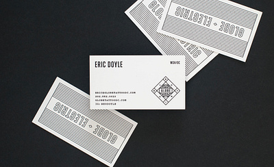 Globe Electric Tattoo black and white branding business card graphic design letterpress mcquade inc signage stationery tattoo