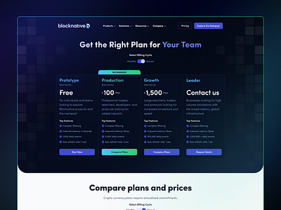 Blocknative Pricing Page - Site Redesign