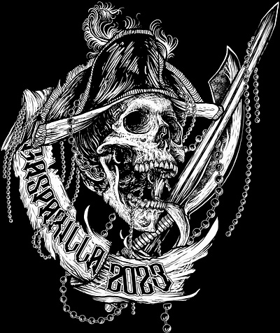 Gasparilla 2023 VIP T-Shirt Design dark art design graphic hand drawn illustration photoshop pirate