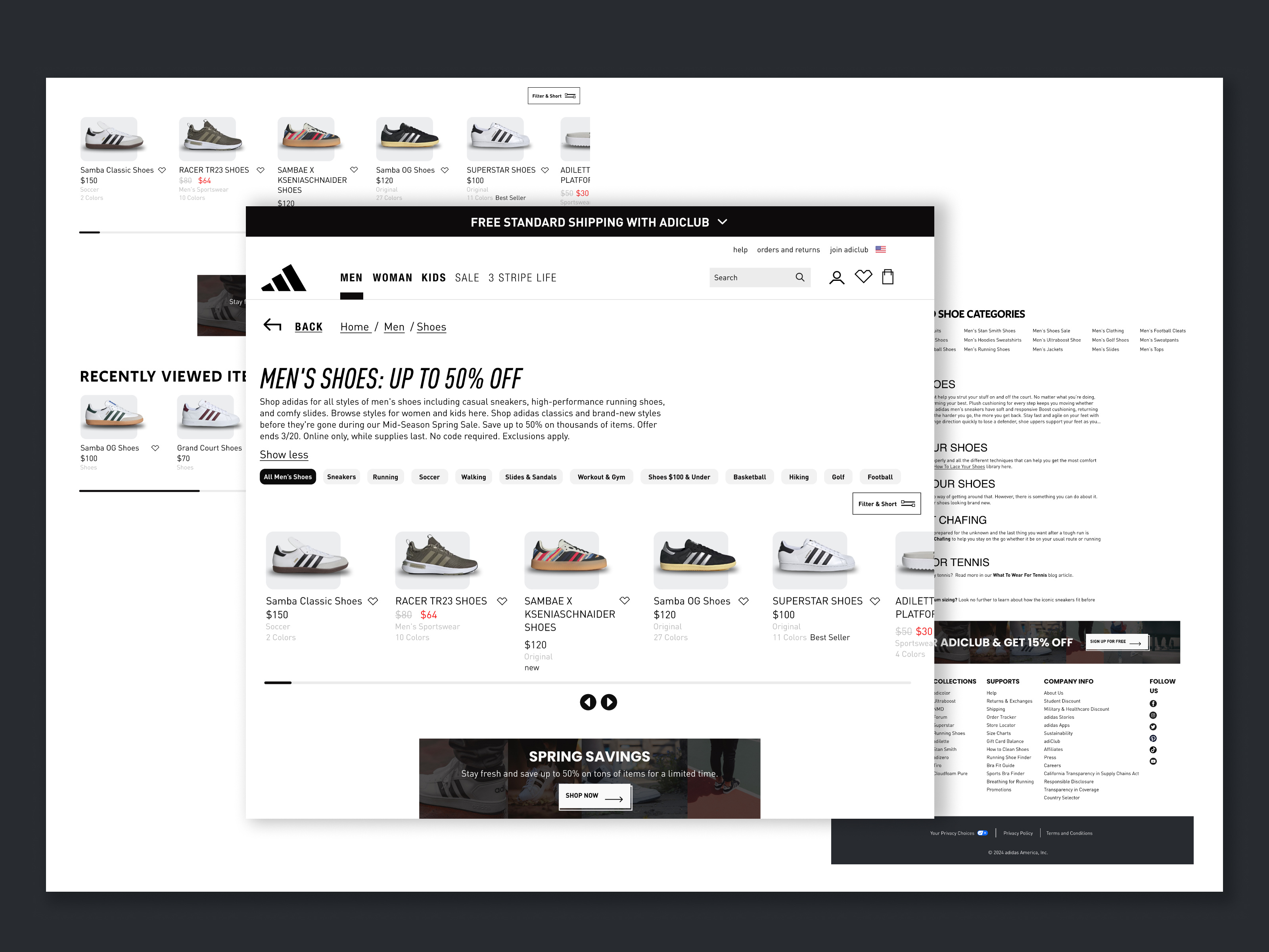 Adidas Men's Shoes Web Page Design by Novelino Jonathan on Dribbble