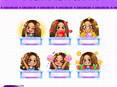 Custom Twitch Alert By Hachiko_Art alert design discord emotes facebook emotes illustration loyalty badges overlay sub badges sub emotes twitch emotes youtube emotes