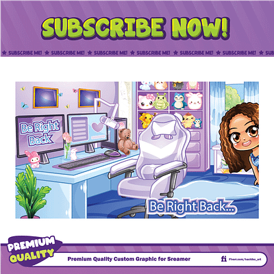 Custom Be Right Back Twitch Screen By Hachiko_Art branding design discord emotes facebook emotes loyalty badges motion graphics overlay screen streamer sub badges sub emotes twitch emotes youtube emotes