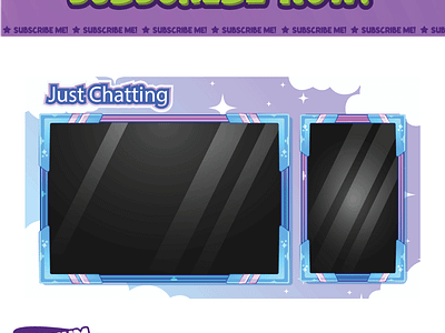 Custom Just Chatting Twitch Screen By Hachiko_Art banner design discord emotes facebook emotes game screen illustration just chatting loyalty badges overlay screen sub badges sub emotes twitch emotes youtube emotes