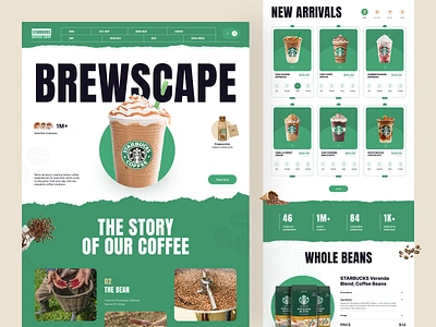 Coffee Shop Website app app design beans coffee cappuchino coffee coffee cup coffeeshop ecommerce espresso expresso homepage landing page product design starbucks uidesign web web design webdesign website website design