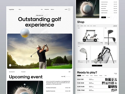 Golf Club Website Design. clean club design elegant golf golf course homepage landingpage light website product design sport typography ui ui concept ux web web design webdesign website