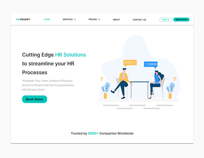 Daily UI Challenge #003: Landing Page 003 dailyui hrservices landing page ui ux