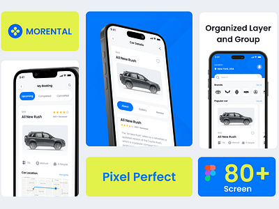 Morental - Car Rental App UI Kit app application apps car car rental cars design fadlynur mobile nurfadly rental ui ui design ui kit uiux ux