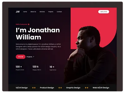 Personal Portfolio Landing Page Header landing page ui uiux we web web design website