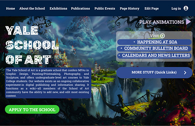 YALE SCHOOL OF ART art art school webpage graphic design redisign school school website ui