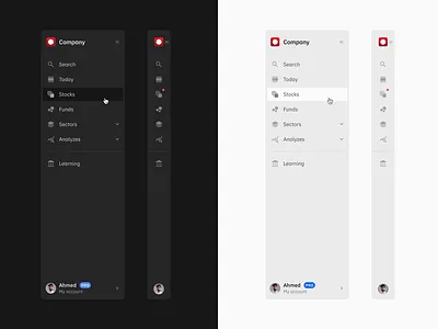 Main Navigation (Left side menu) clean ui fintech minimal minimized navigation sidebar web app
