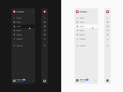Main Navigation (Left side menu) clean ui fintech minimal minimized navigation sidebar web app