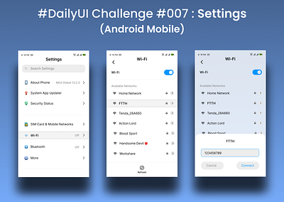#DailyUI Challenge #007 : Settings (Android Mobile) app branding design graphic design logo ui ux vector