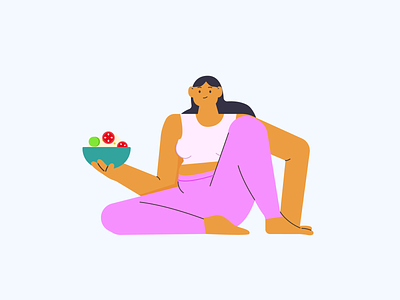 Healthy Eating character design fitness food graphic graphic design health illustration ui vector woman