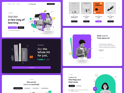 Landing page - Onestop Academy app books branding buy dashboard design ecommerce education illustration landing page learning lms minimal online education product design shop students ui ux web