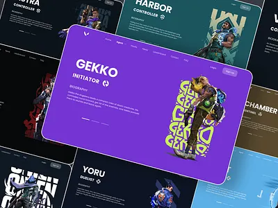 Valorant Agent Web Design : Landing Page🔥🔫🗡️ agent agent valorant astra fade first person shooter fps game game fps gekko graphic design jett landing page omen tactical game ui valorant valorant agent web design website yoru