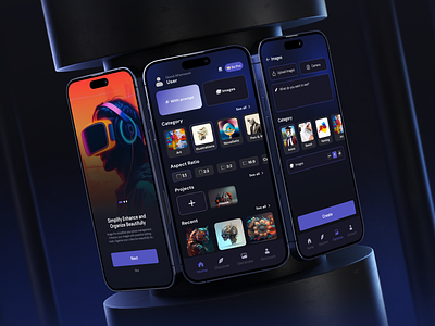 nGen AI - Image Generative AI App ai ai tool android application app design artificial intelligence creation creative dark generating generative generative ai graphic design imagery loader product design top shot ui