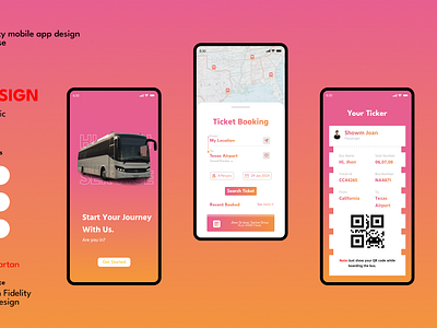 Bus Ticket Booking App Ui Design app design landing page mobile app mobileapp mockups product design prototyping ui ui design ux ux design visual design web webdesign website wireframing