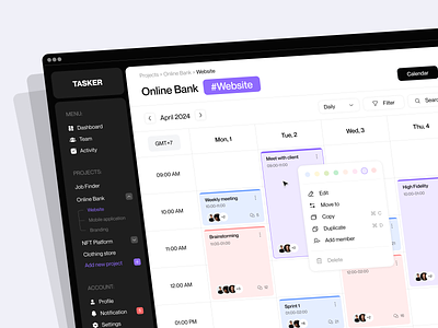 Project Management App application business concept dashboard design management product design ui uiux ux web app webdesign website