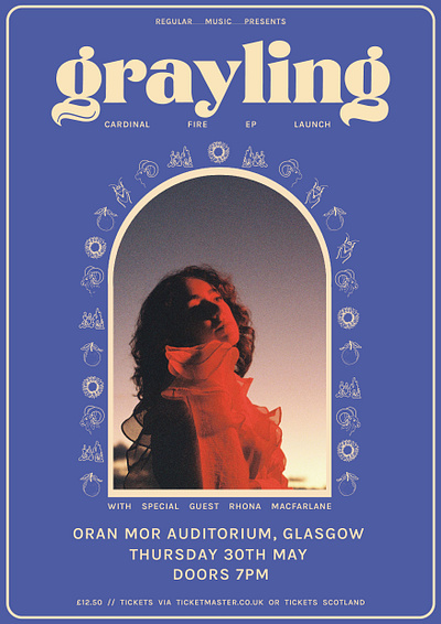 Grayling Oran Mor Poster gigs graphic design illustration music poster design typography