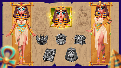 Book Of Amon Slot Game Character Design 2dgame casino character gambling game gameart onlinegame slot slotgame