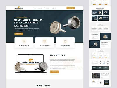 Grinder Teeth And Chipper Blades Website Design branding creative gold green landing page product responsive tools ui ux website design