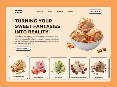Ice Cream Shop Website design e commerce food ice cream product design shop store ui ui design ux visual design web web design website