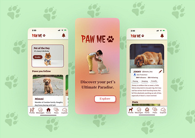 Pet owner's Social app 3d design graphic design mockapp petapp productdesign ui uxdesign