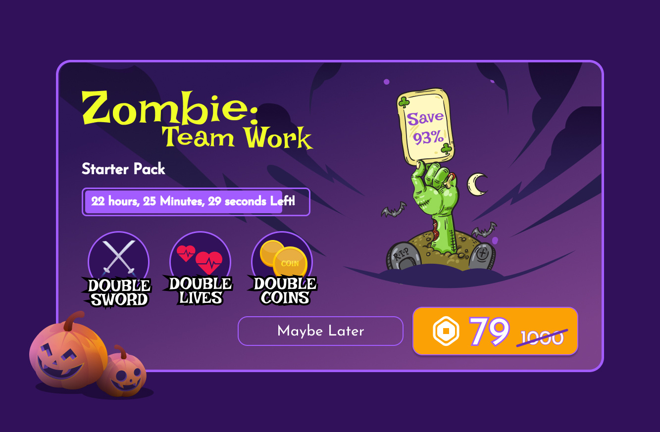 Roblox game Popup (zombie theme) adobe xd app design figma game illustration ui uigame ux uxgame