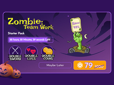 Roblox game Popup (zombie theme) adobe xd app design figma game illustration ui uigame ux uxgame