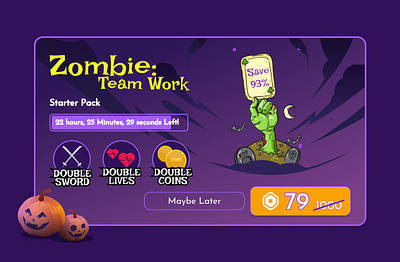 Roblox game Popup (zombie theme) adobe xd app design figma game illustration ui uigame ux uxgame