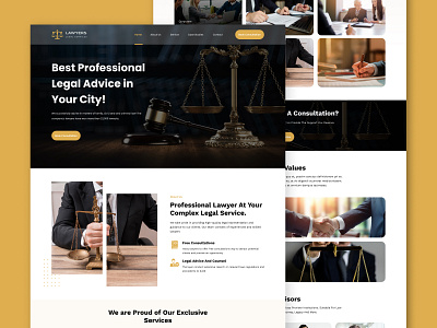 Lawyer👨🏻‍⚖️ Website Landing Page design graphic design landing page lawyer laywer website legal services professional landing page professional webpage services ui ui design ui ux web design website