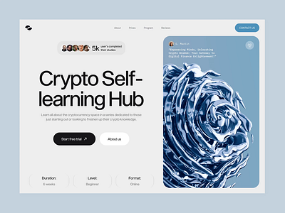 Learning Hub Landing Page Concept 3d 3d animation adobe ai animation blockchain branding concept courses crypto ed tech education graphic design landing page learning logo motion graphics render ui web3