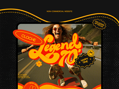 Non-commercial project: Bell-bottoms 70s fashion lettering ui web