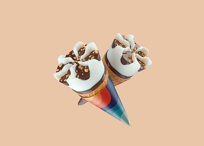 Ice-cream Cone Label Mockup cone graphic folks ice cream label mockup