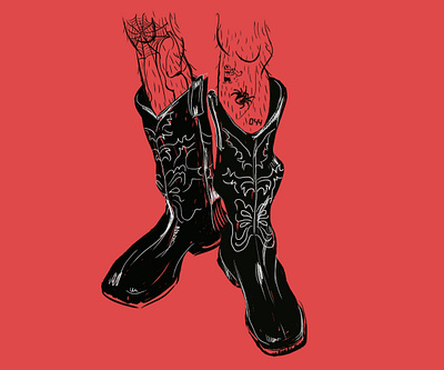 Red 2d art artwork boots creative design fashion graphic design illustration red shoes