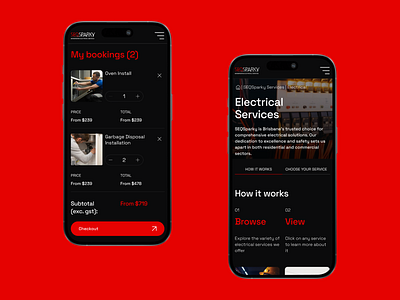 SEQSparky – Website for electrical service clean dark mobile responsive ui