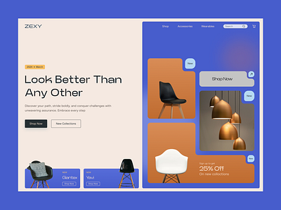 ZEXY Furniture - Website UI design design graphic design product design ui ui design ux design web design
