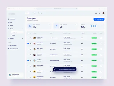 Employee list data table employee employee list table table ui