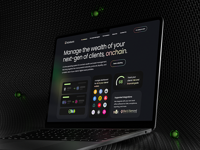 Landing page advisors black crypto cryptocurrency dark design figma financial fintech homepage landing landing page page ui web web design webdesign website