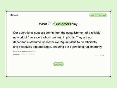 Testimonials section Design for intern provider brand app desgin figma graphic design inspiration landing page logo design ui ui design uiux user interface design ux ux design web design web header website