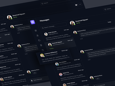 Message Dashboard app cansaas chat chatting clean dark dashboard message message dashboard product design saas ui web design website