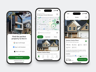 Real Estate Mobile App app clean design fireart home ios map rent ui ux