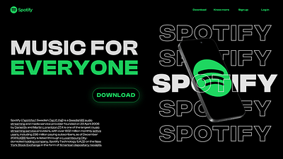 Spotify webpage ui ux uxui design web design webpage