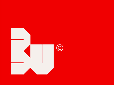 BU Monogram angle brand future futuristic letter logo modular monogram network red symbol tech