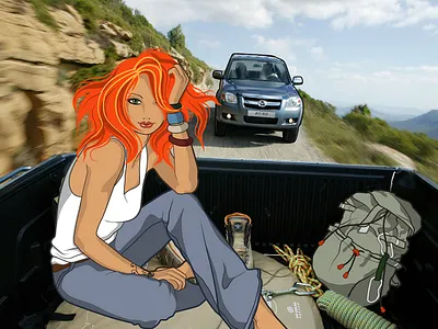 Illustration for Mazda car design girl graphic design illustration vector woman