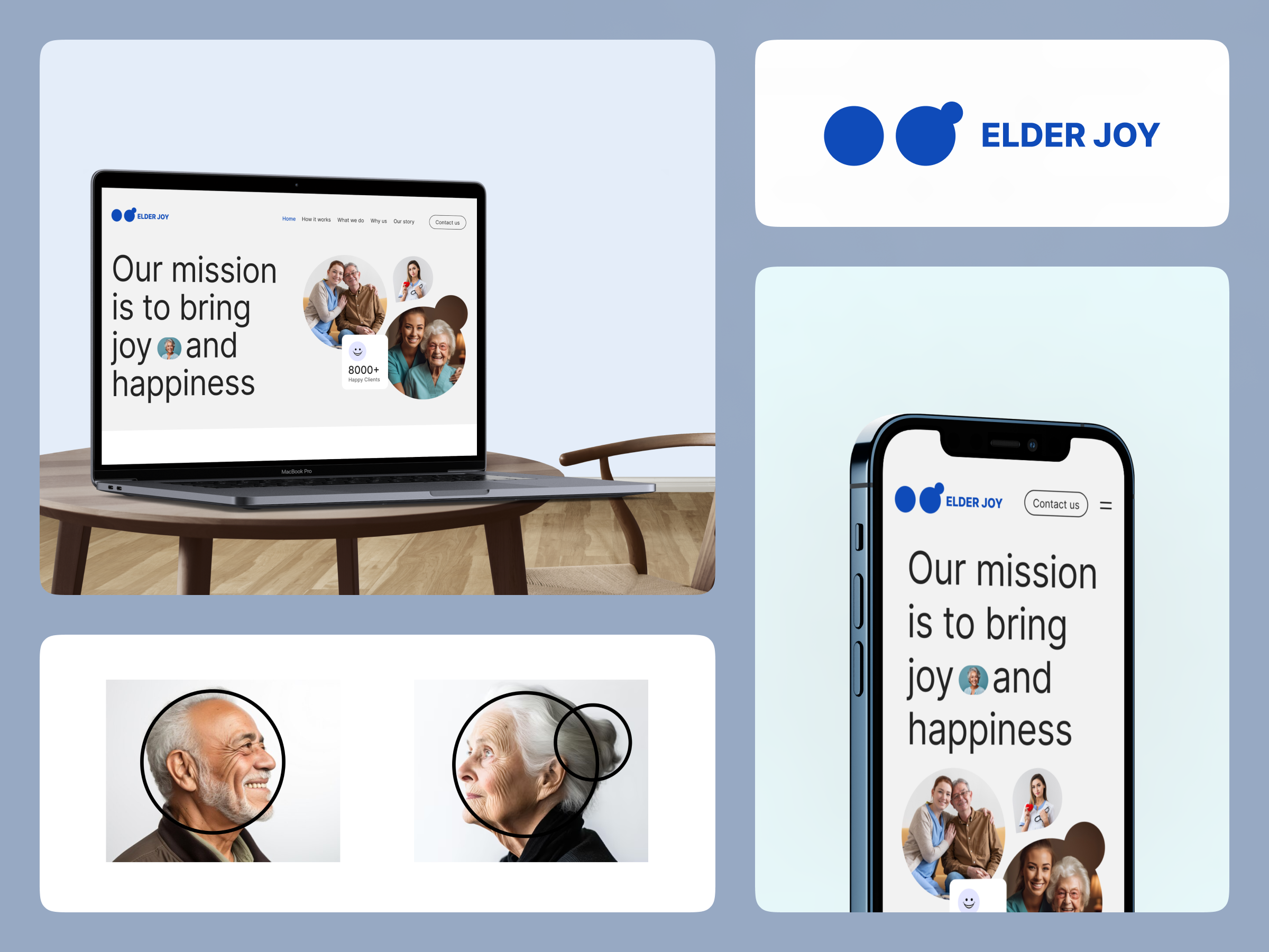 Elder Joy - Old Age Home Website Design agency beautiful website design bento grids branding care home website figma graphic design landing page listing old age home old age home website design parallax scrolling senior care website design social media poster design ui design uiux website website design website design template wordpress design