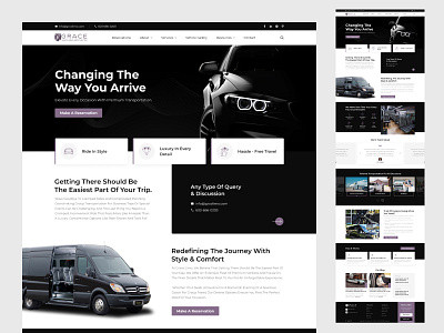 Limo - Rent Car Website Design amenities black branding car creative limo luxury car premium car rent car rental car responsive travel ui ui ux web