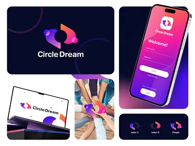 Circle Dream | Community Platform Logo brand identity branding cd logo circle logo community community logo design illustration logo logo design minimalist logo modern logo people logo professional logo ui