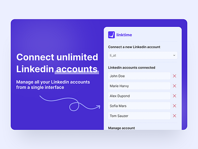 linktime - Chrome store assets accounts management assets blue branding chrome store colors extension graphic design product design settings ui ux web